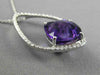 ESTATE EXTRA LARGE 7.01CT DIAMOND & AAA AMETHYST 14K WHITE GOLD FLOATING PENDANT