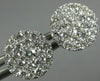 ESTATE LARGE 1.0CT DIAMOND 14KT WHITE GOLD SOLITAIRE HALO CLUSTER STUD EARRINGS