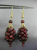 ANTIQUE AAA GARNET 14KT YELLOW GOLD CLASSIC GRAPE CLUSTER HANGING EARRINGS 22070