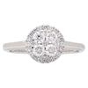 ESTATE .56CT DIAMOND 18KT WHITE GOLD 3D CLUSTER CIRCULAR FRIENDSHIP PROMISE RING