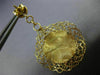 ESTATE LARGE 14KT YELLOW GOLD 3D FLOWER FILIGREE LOVE HANGING EARRINGS #21557