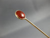 ANTIQUE AAA RED CABOCHON AGATE 14KT YELLOW GOLD 3D CLASSIC LAPEL PIN #26532