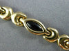 ESTATE 14KT YELLOW GOLD 3D BLACK ONYX MARQUISE HANDCRAFTED LINK LOVE BRACELET