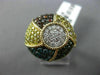 ESTATE LARGE 2.26CT MULTI COLOR DIAMOND 14KT YELLOW GOLD RAINBOW UMBRELLA RING