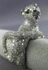 EXTRA LARGE 4.61CT DIAMOND & AAA TSAVORITE 18KT WHITE GOLD 3D TIGER PANTHER RING