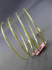 ESTATE WIDE 5.25CT AAA PINK SAPPHIRE 14KT YELLOW GOLD 3D SNAKE BANGLE BRACELET