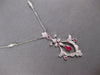 .77CT DIAMOND & AAA RUBY 18KT WHITE GOLD 3D FLOWER FILIGREE BY THE YARD NECKLACE