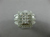 ESTATE EXTRA LARGE 2.30CT DIAMOND 14KT WHITE GOLD 3D SQUARE HALO ENGAGEMENT RING