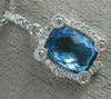 1.70CT DIAMOND & AAA BLUE TOPAZ 14KT WHITE GOLD RECTANGULAR HALO ETOILE PENDANT