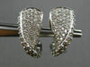ESTATE .57CT ROUND DIAMOND 14KT WHITE GOLD 3D LOOP FLOATING CLIP ON EARRINGS