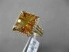 ESTATE LARGE 5.76CT DIAMOND & AAA CITRINE 14KT YELLOW GOLD 3D HALO FILIGREE RING