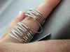 ESTATE LARGE 1.06CT DIAMOND 14KT WHITE GOLD MULTI WAVE DOUBLE CHAIN FUN RING