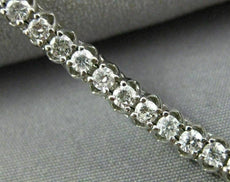 ESTATE 5.10CT ROUND DIAMOND 14K WHITE GOLD 3D DOUBLE SAFETY LOVE TENNIS BRACELET