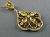 LARGE 1.41CT WHITE & FANCY YELLOW DIAMOND 18KT YELLOW & ROSE GOLD FLOWER PENDANT