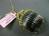 ESTATE LARGE .37CT BLACK DIAMOND 14KT BLACK & YELLOW GOLD WOVEN HANGING PENDANT