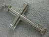 ESTATE EXTRA LARGE 1.49CT DIAMOND 18KT WHITE GOLD 3D PAVE CROSS FLOATING PENDANT