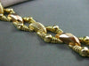 ANTIQUE WIDE 14KT YELLOW & ROSE GOLD OPEN DIAMOND CUT LINK BRACELET CUTE! #22602