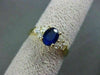 ESTATE WIDE 1.36CT DIAMOND & AAA SAPPHIRE 14KT YELLOW GOLD ENGAGEMENT RING #2450