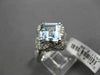 ESTATE LARGE 2.28CTW DIAMOND & AAA AQUAMARINE 14KT WHITE GOLD STAR FLORAL RING