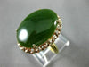 ANTIQUE LARGE AAA JADE 14KT YELLOW & ROSE GOLD 3D OVAL FILIGREE LOVE RING #26411