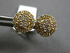 ESTATE .50CT DIAMOND 14K YELLOW GOLD 3D CLASSIC ROUND CLUSTER HALO STUD EARRINGS
