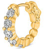 1.83CT DIAMOND 14K YELLOW GOLD 5 STONE SHARED PRONG HUGGIE HOOP HANGING EARRINGS