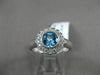 ESTATE WIDE 1.27CT DIAMOND & AAA BLUE TOPAZ 14KT WHITE GOLD HALO ENGAGEMENT RING