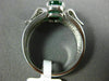 ESTATE 1.21CT DIAMOND & AAA OVAL EMERALD 14KT WHITE GOLD 3D LOVE ENGAGEMENT RING