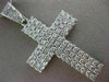 ESTATE MASSIVE 15CT ROUND DIAMOND PLATINUM HANDCRAFTED MULTI ROW CROSS PENDANT