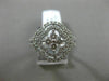 ESTATE WIDE .97CT DIAMOND 14KT WHITE GOLD FLOWER DOUBLE HALO OPEN FILIGREE RING