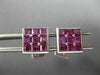 ESTATE LARGE 5.0CT AAA PINK RUBY 14KT WHITE GOLD SQUARE SHIRT STUD CUFFLINK SET