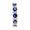 2.81CT DIAMOND & AAA SAPPHIRE 14KT WHITE GOLD ROUND HUGGIE HOOP HANGING EARRINGS