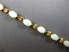 4.6CT DIAMOND & AAA OPAL 14KT YELLOW GOLD OVAL & ROUND ETERNITY BRACELET 28192