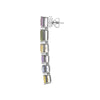 15.66CT AAA MULTI COLOR SAPPHIRE 18KT WHITE GOLD 3D EMERALD CUT HANGING EARRINGS