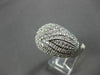 ESTATE LARGE 2.75CT DIAMOND 14KT WHITE GOLD 3D LEAF DESIGN COCKTAIL RING #22457