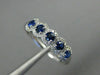 ESTATE .60CT DIAMOND & AAA SAPPHIRE 14KT WHITE GOLD 3D 5 STONE ANNIVERSARY RING