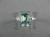 1.72CT DIAMOND & AAA AQUAMARINE 14K WHITE GOLD 3D 3 STONE ENGAGEMENT RING #26564