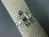 LARGE .24CT DIAMOND 14KT WHITE GOLD 3D MARQUISE SEMI MOUNT ENGAGEMENT RING #4908