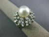 ANTIQUE LARGE 1.25CT DIAMOND & AAA SOUTH SEA PEARL 14KT WHITE GOLD 3D RING #848