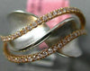 ESTATE WIDE .31CT PINK DIAMOND 18KT WHITE & ROSE GOLD MULTI ROW X LOVE FUN RING
