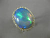 LARGE 7.80CT DIAMOND & AAA OPAL 14KT YELLOW GOLD CLASSIC OVAL DOUBLE HALO RING