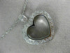 ESTATE LARGE .75CT DIAMOND 18KT WHITE GOLD 3D CLASSIC OPEN HEART PENDANT #12129