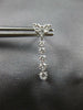 ESTATE .64CT DIAMOND 18KT WHITE GOLD 3D CLASSIC HEART JOURNEY HANGING EARRINGS