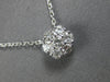 ESTATE .80CT DIAMOND 14KT WHITE GOLD 3D FLOWER BY THE YARD LOVE NECKLACE #27835