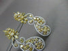 ESTATE LARGE 11.39CT WHITE & FANCY DIAMONDS 18KT WHITE & YELLOW GOLD 3D EARRINGS