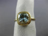 ESTATE 1.44CT DIAMOND & AAA AQUAMARINE 14KT YELLOW GOLD 3D HALO ENGAGEMENT RING