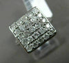 ESTATE WIDE 1.30CT ROUND DIAMOND 14KT WHITE GOLD 3D SQUARE PAVE HAMMER RING