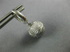 ESTATE 1.52CT DIAMOND 18KT WHITE GOLD 3D SOCCER BALL HANGING FUN EARRINGS