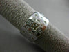 ESTATE WIDE .52CT WHITE & FANCY YELLOW DIAMOND 18KT WHITE GOLD FLOWER LOVE RING