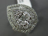 LARGE 18KT WHITE GOLD ENGAGEMENT RING. 3D CLUSTER PEAR SHAPE DOUBLE HALO DESIGN